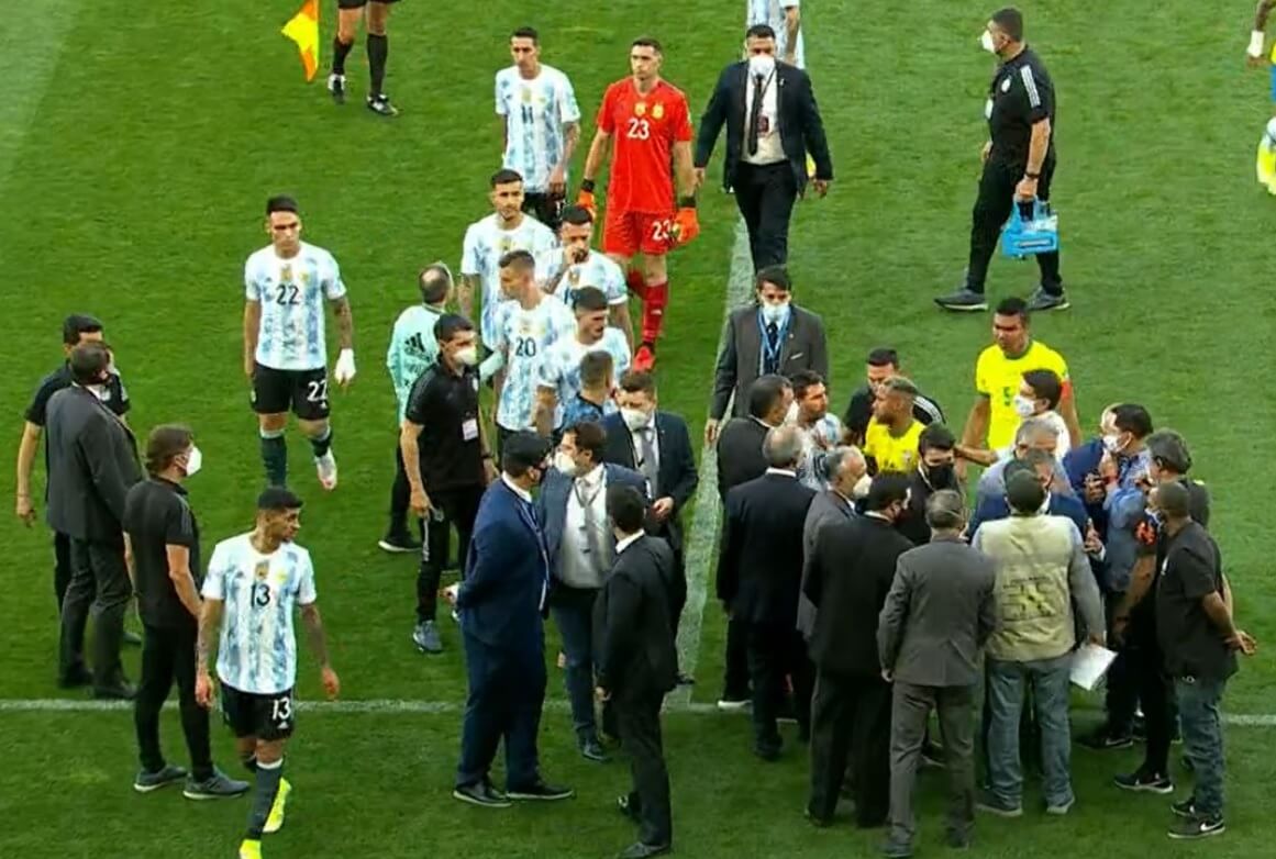 Partida entre Brasil x Argentina foi interrompida pela Anvisa
