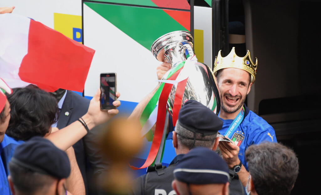 Chiellini foi campeão da Eurocopa com a seleção da Itália em 2021