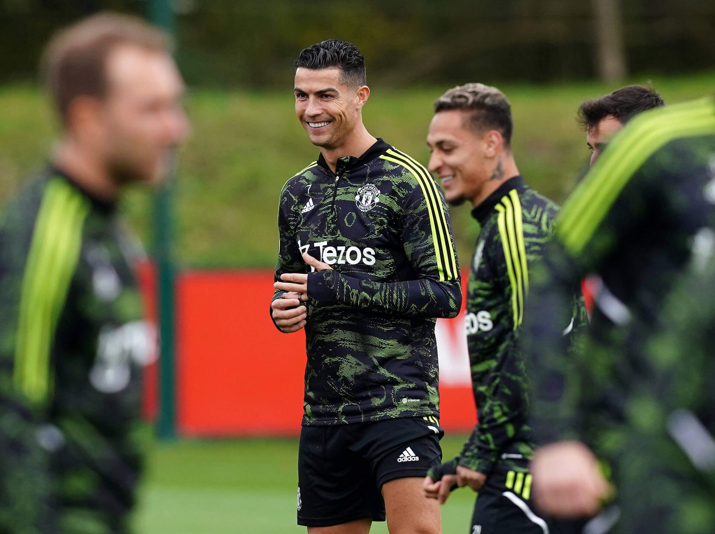 Cristiano Ronaldo em treino do Manchester