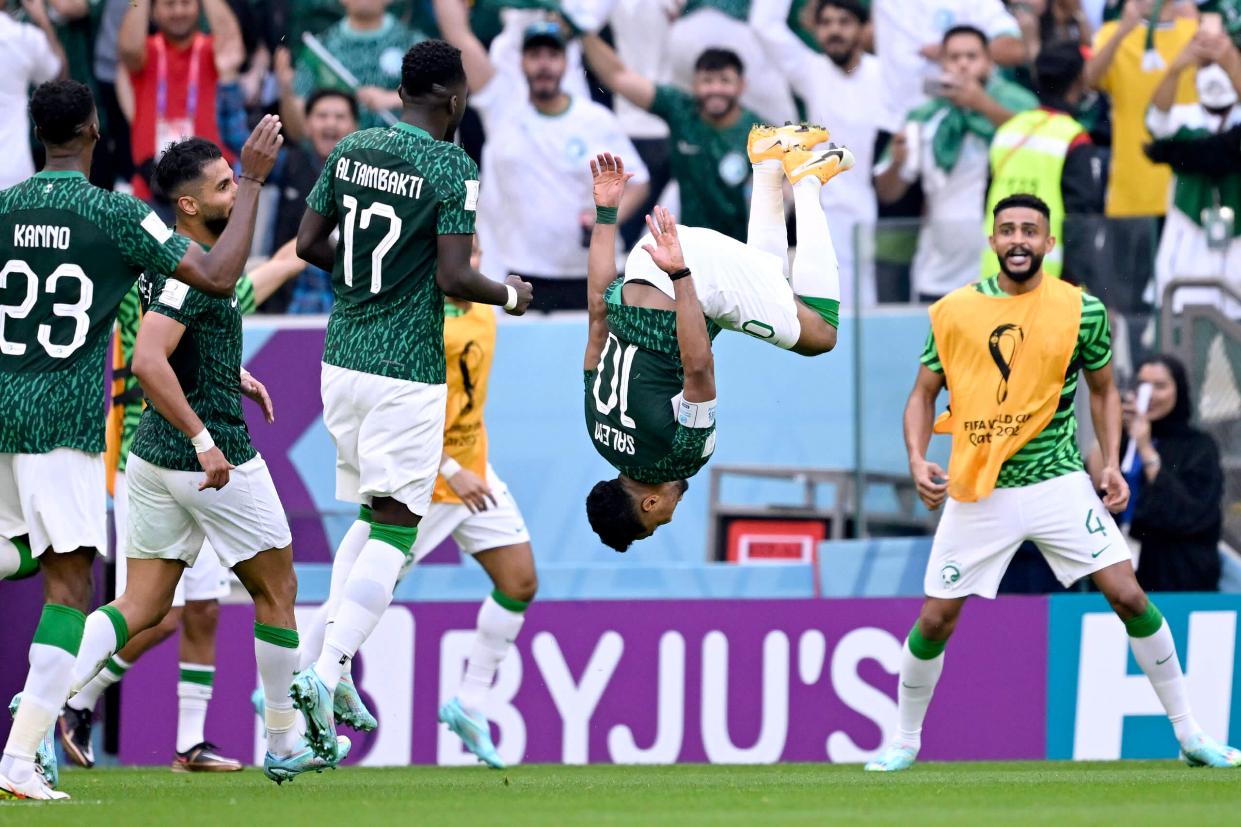 Al-Dawsari comemora o gol sobre a Argentina