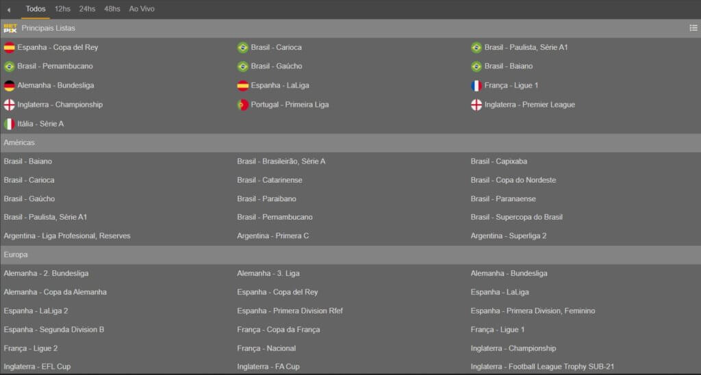 Futebol na Betpix.io