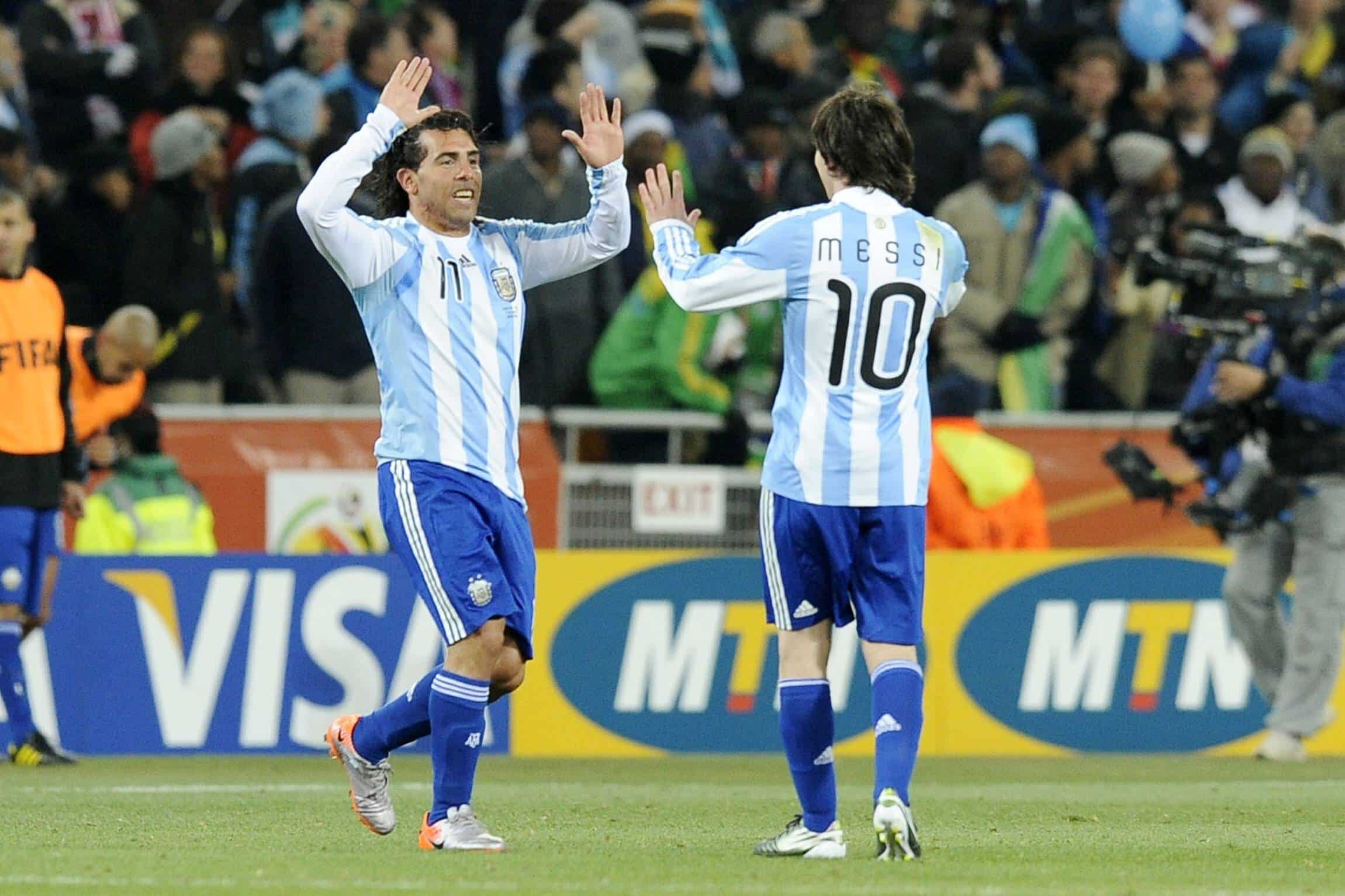 Tévez e Messi jogaram juntos na seleção da Argentina