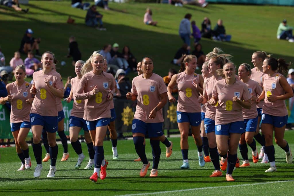 Inglaterra durante o treinamento para a Copa do Mundo Feminina da FIFA 2023.