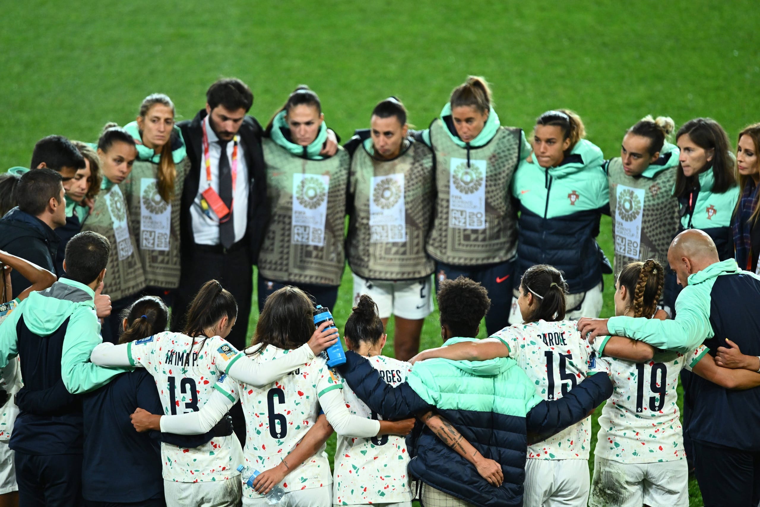 A seleção de Portugal, partida da Copa do Mundo Feminina da FIFA 2019.