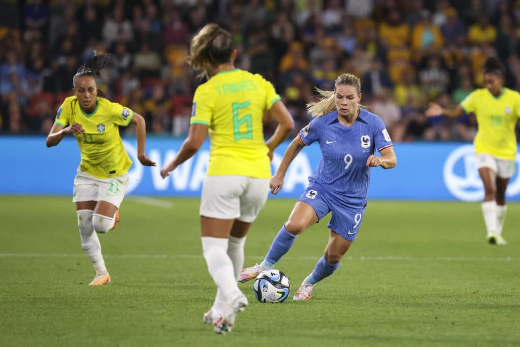 July 29, 2023, Brisbane, Queensland, Australia: Eugenie Le Sommer (R) of France in action during the FIFA Women s World