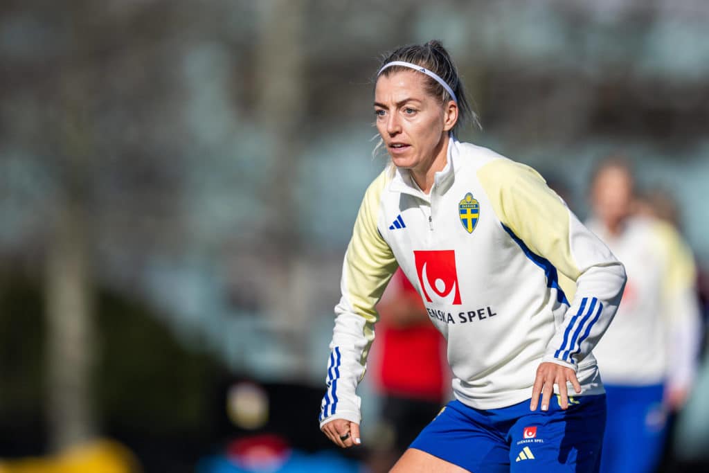 Linda Sembrant of the Swedish women s national football team during a training session ahead of the FIFA Women s