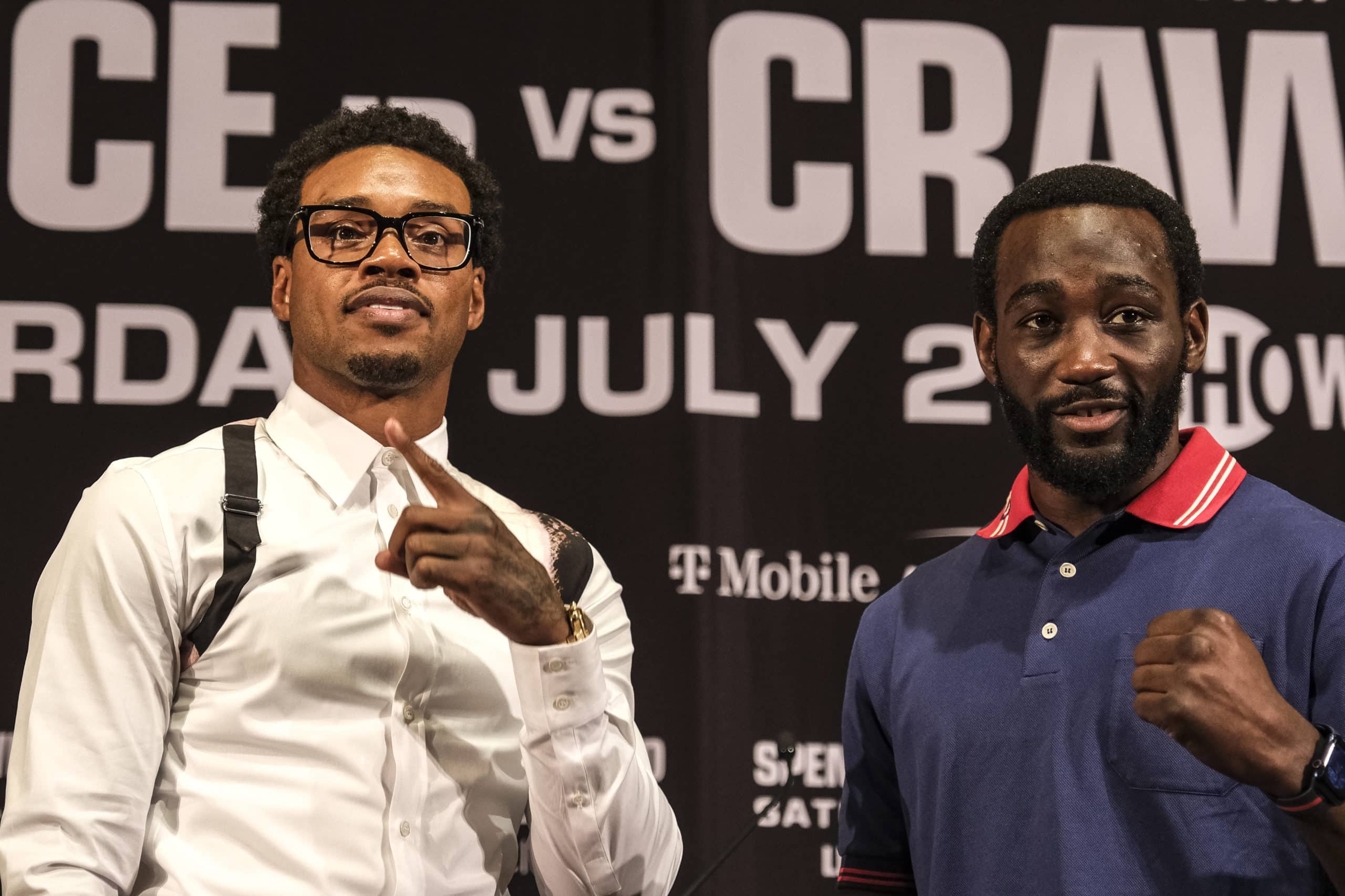 ERROL SPENCE Jr. and WBO welterweight champion TERENCE CRAWFORD face off for the first time ahead of their fight for the undisputed welterweight championship of the world July 29th on Showtime PPV