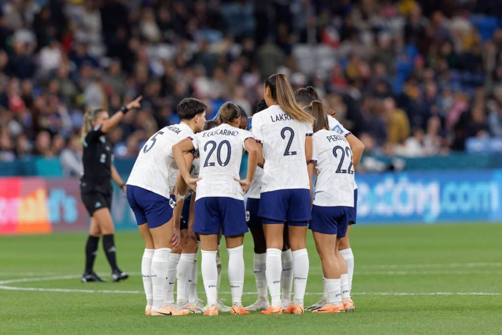 Jogadoras da França se reúnem durante a Copa do Mundo Feminina da FIFA 2023.