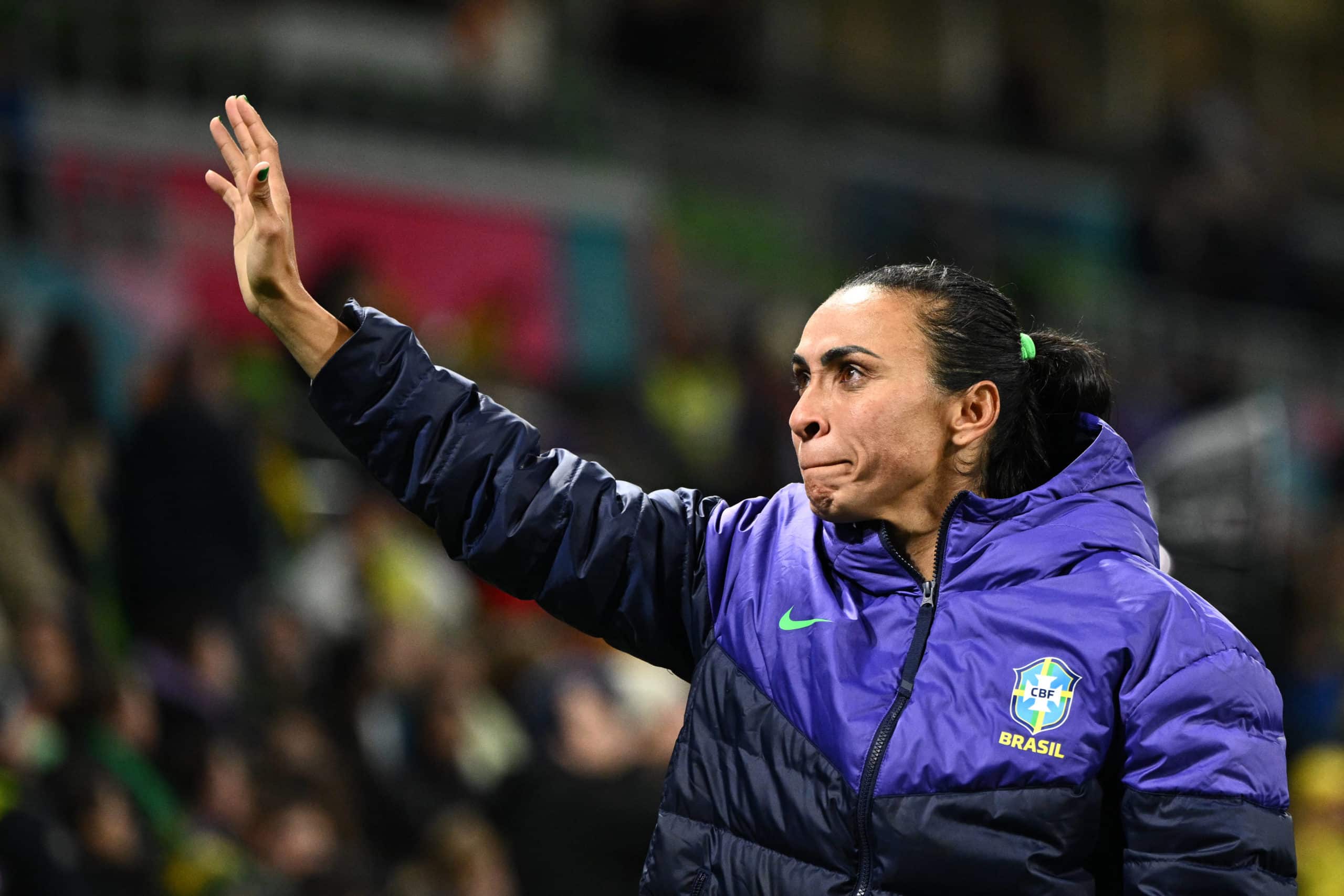 WWC23 JAMAICA BRAZIL, A visibily upset Marta of Brazil following their nil all draw with Jamaica during the FIFA Women s