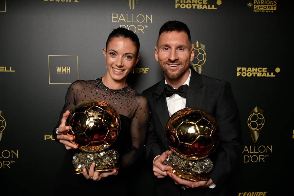 Aitana Bonmati e Lionel Messi, vencedores da Bola de Ouro