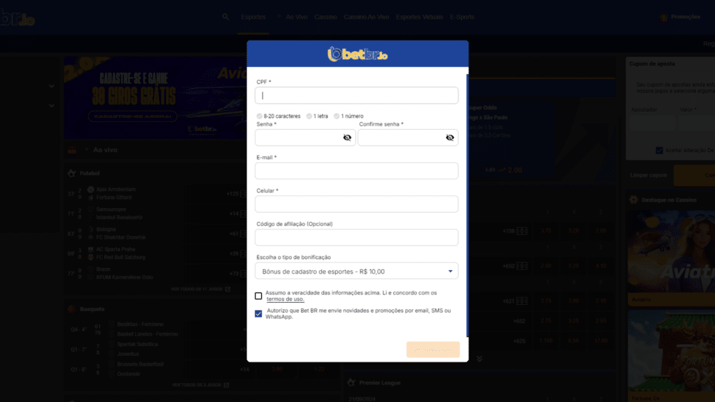 BetBR cadastro
