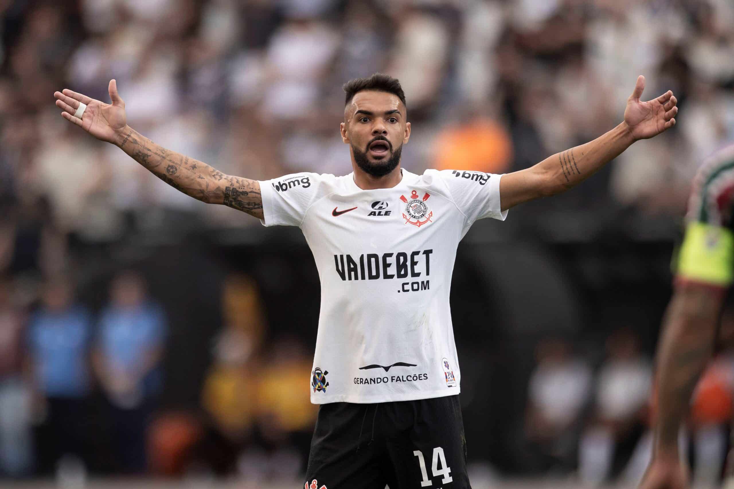 Raniele em ação pelo Corinthians. Ele tem contrato com o Timão até 2028