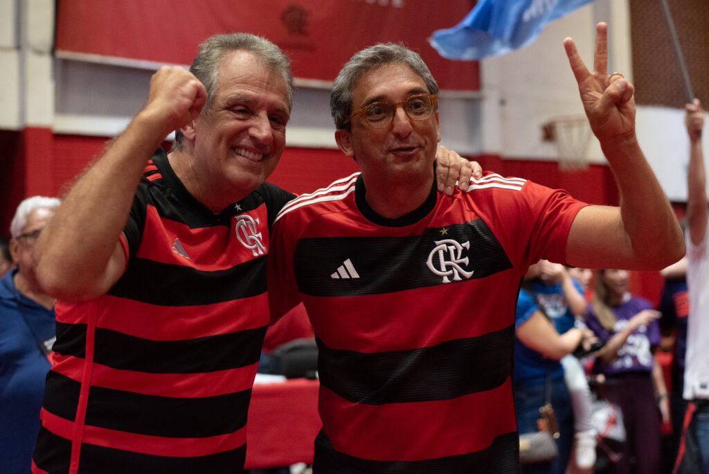 Bap e Flavio Willeman comemoram a vitória. Foto: Divulgação Flamengo